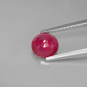 Rubi vermelho natural 1,26ct, corte redondo, VS-SI