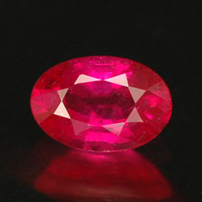 Rubi rosa natural 0,59ct, corte oval, SI