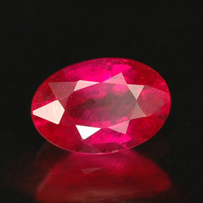 Rubi rosa natural 0,59ct, corte oval, SI
