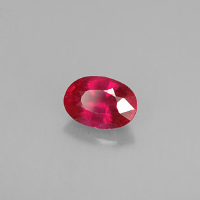 Rubi vermelho natural 0,66ct, corte oval, VS-SI