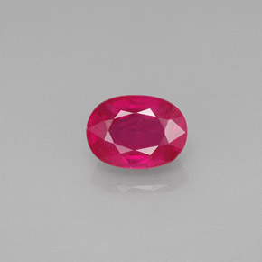 Rubi vermelho natural 1,40ct, corte oval, VS-SI
