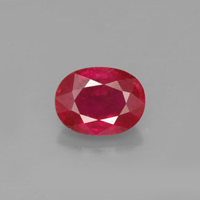 Rubi vermelho natural 1,90ct, corte oval, VS-SI