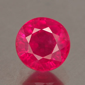 Rubi rosa natural 1,58ct, corte redondo, SI
