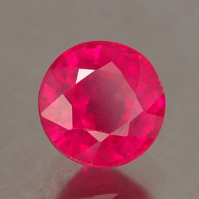 Rubi rosa natural 1,58ct, corte redondo, SI