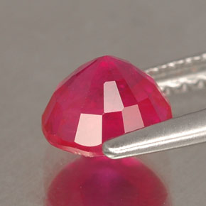 Rubi rosa natural 1,58ct, corte redondo, SI
