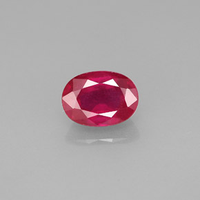 Rubi vermelho natural 1,30ct, corte oval, VS-SI