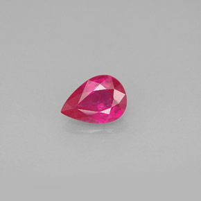 Rubi vermelho natural 0,90ct, formato de pêra, VS-SI