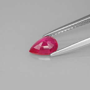 Rubi vermelho natural 0,90ct, formato de pêra, VS-SI