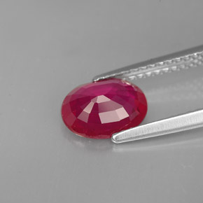 Rubi vermelho natural 1,62ct, corte oval, VS-SI