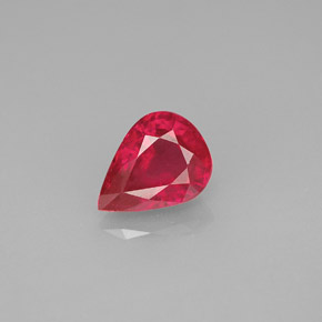 Rubi vermelho natural 1,53ct, formato de pêra, VS-SI