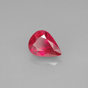 Rubi vermelho natural 1,53ct, formato de pêra, VS-SI