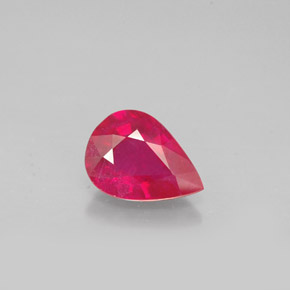 Rubi vermelho natural 1,37ct, formato de pêra, VS-SI