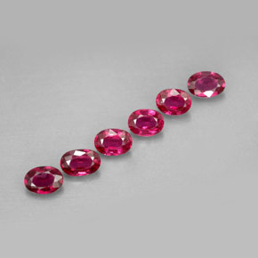 Pedras preciosas de rubi vermelho natural de  ct, corte oval, VS