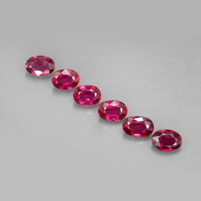 Pedras preciosas de rubi vermelho natural de  ct, corte oval, VS