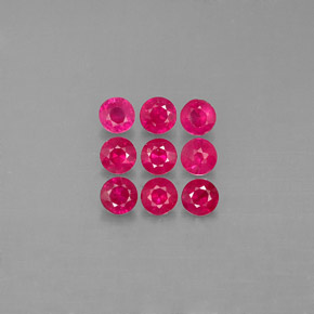 Pedras preciosas de rubi vermelho natural de  ct, corte redondo, VS
