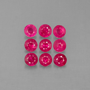 Pedras preciosas de rubi vermelho natural de  ct, corte redondo, VS