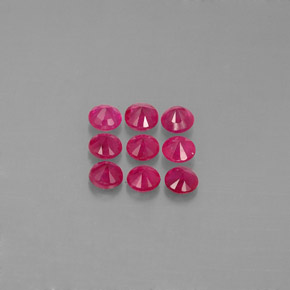 Pedras preciosas de rubi vermelho natural de  ct, corte redondo, VS