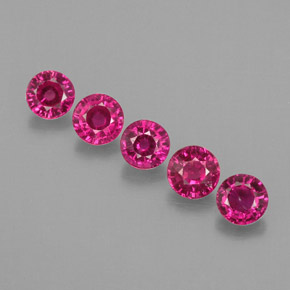 Pedras preciosas de rubi rosa natural de  ct, corte redondo, VS