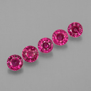 Pedras preciosas de rubi rosa natural de  ct, corte redondo, VS