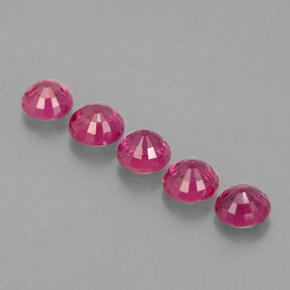 Pedras preciosas de rubi rosa natural de  ct, corte redondo, VS