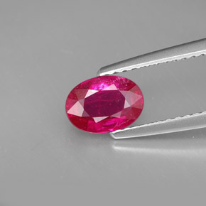 Rubi vermelho natural 1,06ct, corte oval, SI