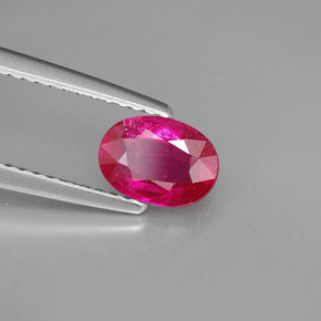 Rubi vermelho natural 1,06ct, corte oval, SI