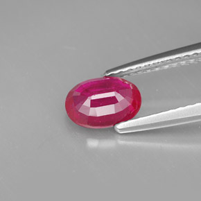 Rubi vermelho natural 1,06ct, corte oval, SI