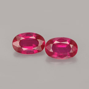 Pedras preciosas de rubi vermelho natural de  ct, corte oval, VS-SI