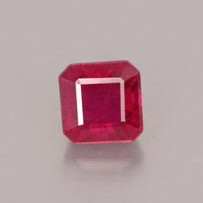 Rubi vermelho natural 1,55ct, corte esmeralda, SI