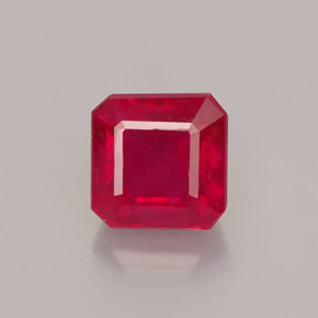 Rubi vermelho natural 1,79ct, corte esmeralda, VS-SI