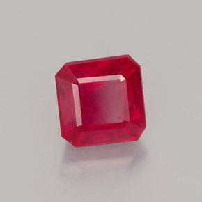 Rubi vermelho natural 1,79ct, corte esmeralda, VS-SI