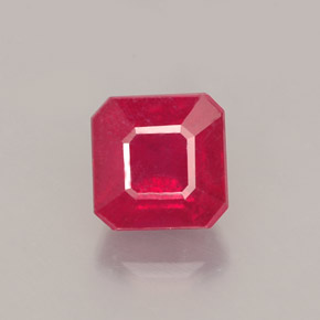 Rubi vermelho natural 1,77ct, corte esmeralda, SI