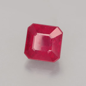 Rubi vermelho natural 1,77ct, corte esmeralda, SI