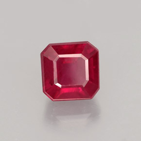 Rubi vermelho natural 1,68ct, corte esmeralda, VS-SI