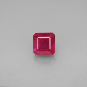 Rubi vermelho natural 1,38ct, corte esmeralda, VS-SI