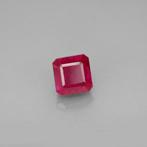 Rubi vermelho natural 1,38ct, corte esmeralda, VS-SI