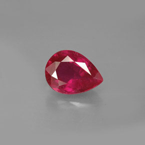 Rubi vermelho natural 1,44ct, formato de pêra, VS-SI