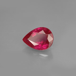 Rubi vermelho natural 1,44ct, formato de pêra, VS-SI