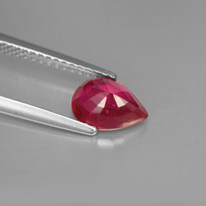 Rubi vermelho natural 1,44ct, formato de pêra, VS-SI