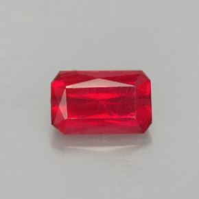 Rubi vermelho natural 1,80ct, corte esmeralda, VS-SI