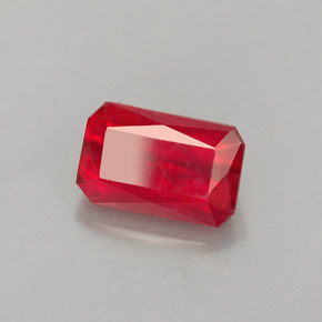 Rubi vermelho natural 1,80ct, corte esmeralda, VS-SI