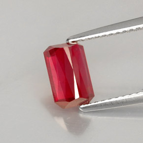 Rubi vermelho natural 1,80ct, corte esmeralda, VS-SI