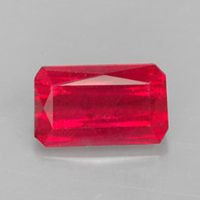 Rubi vermelho natural 1,77ct, corte esmeralda, VS-SI