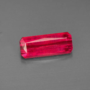 Rubi vermelho natural 1,44ct, corte esmeralda, VS-SI