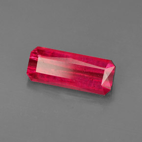 Rubi vermelho natural 1,44ct, corte esmeralda, VS-SI