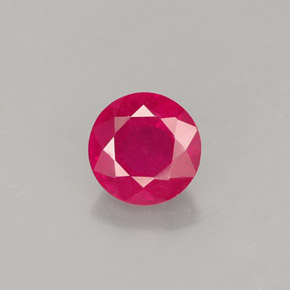 Rubi vermelho natural 1,38ct, corte redondo, VS-SI