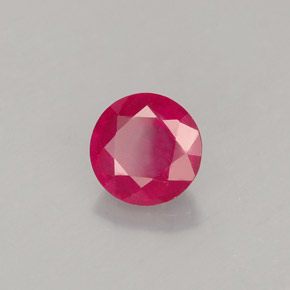 Rubi vermelho natural 1,38ct, corte redondo, VS-SI