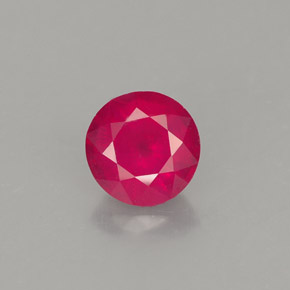 Rubi vermelho natural 1,28ct, corte redondo, VS-SI