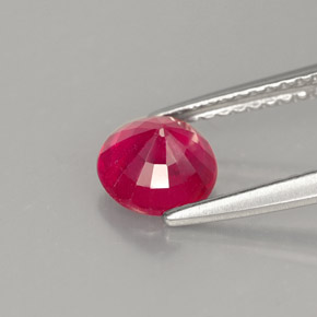 Rubi vermelho natural 1,28ct, corte redondo, VS-SI