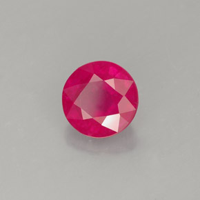 Rubi vermelho natural 1,47ct, corte redondo, VS-SI